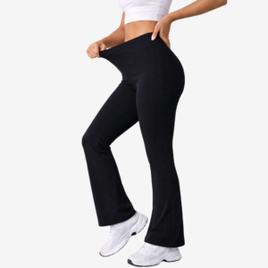 Women’s flared leggings in brack high-waisted stretch fabric