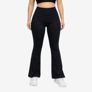 Scuba flare legging pants black